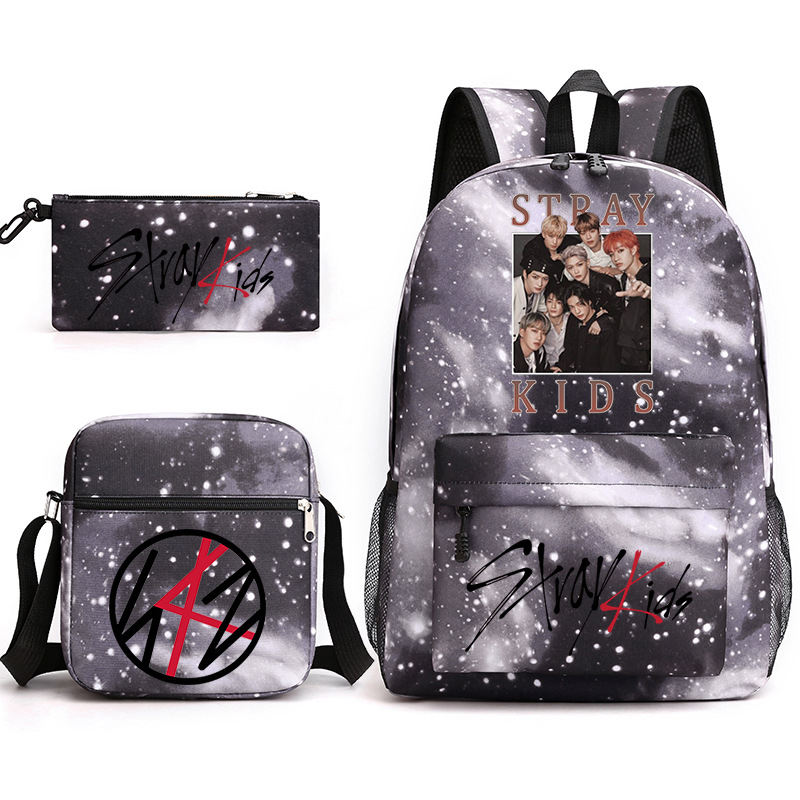 Kpop StrayKids Backpack Schoolbag Shoulder Bag Pencil Case Gift for Kids Students