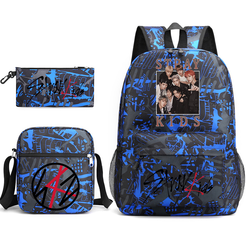Kpop StrayKids Backpack Schoolbag Shoulder Bag Pencil Case Gift for Kids Students