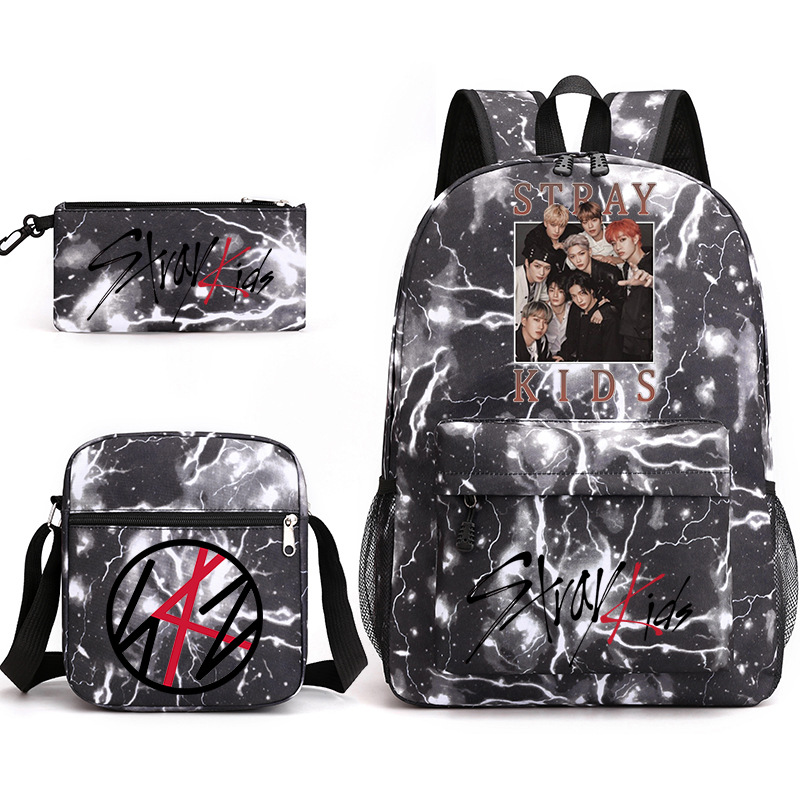 Kpop StrayKids Backpack Schoolbag Shoulder Bag Pencil Case Gift for Kids Students