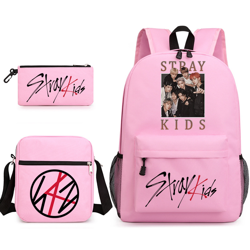 Kpop StrayKids Backpack Schoolbag Shoulder Bag Pencil Case Gift for Kids Students