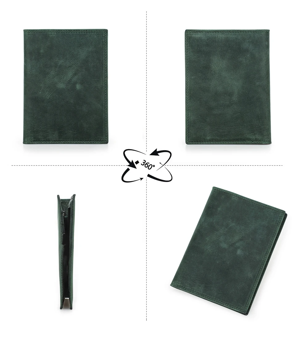 Genuine Cow Leather Passport Holder Travel Wallet with Airtag Case Anti-lost Pocket Pen Card Holder RFID Blocking Passport Cover