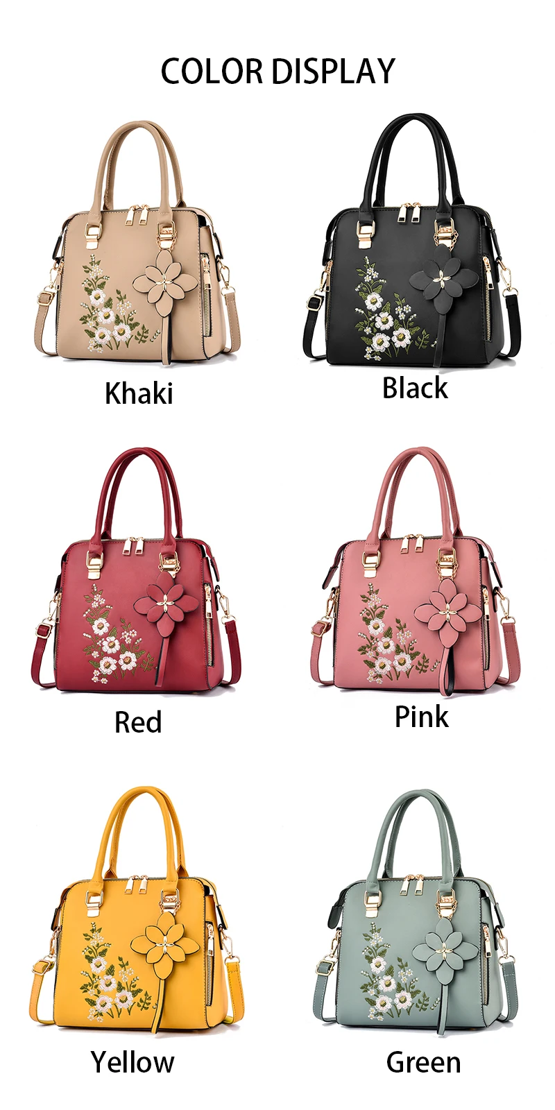 Yogodlns Luxury Embroidery Handbag For Women PU Leather Tassel Crossbody Bag Designer Handle Bag Brand Female Shoudler Bag bolso