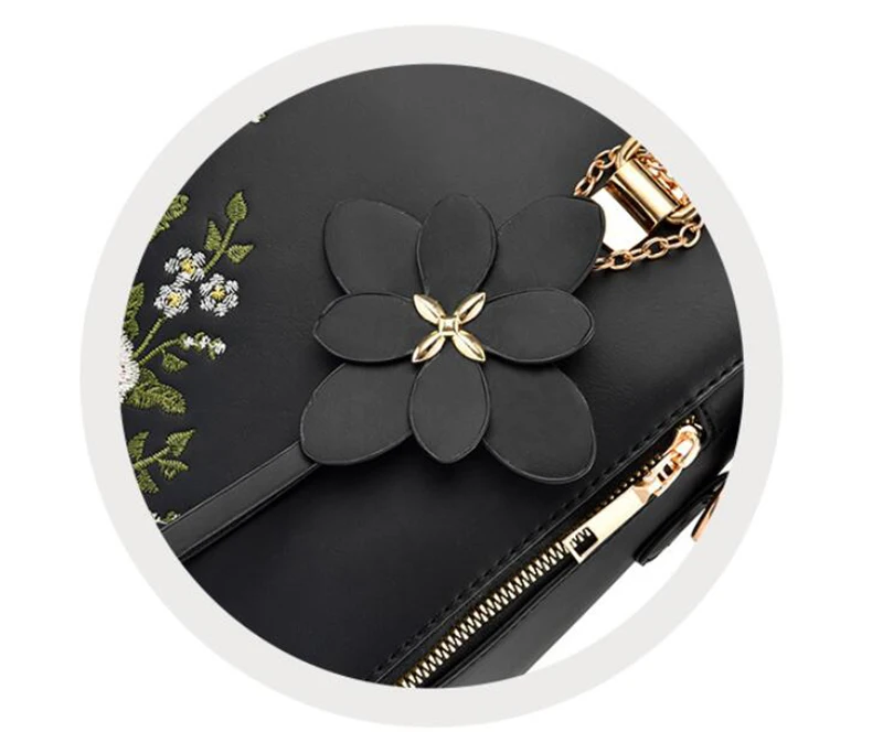 Yogodlns Luxury Embroidery Handbag For Women PU Leather Tassel Crossbody Bag Designer Handle Bag Brand Female Shoudler Bag bolso