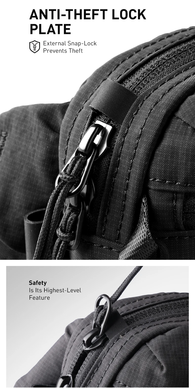 Mark Ryden Men's RFID Blocking Fanny Pack, Anti-theft Sling Bag, Lightweight Waist Pack for Travel, Hiking, Work