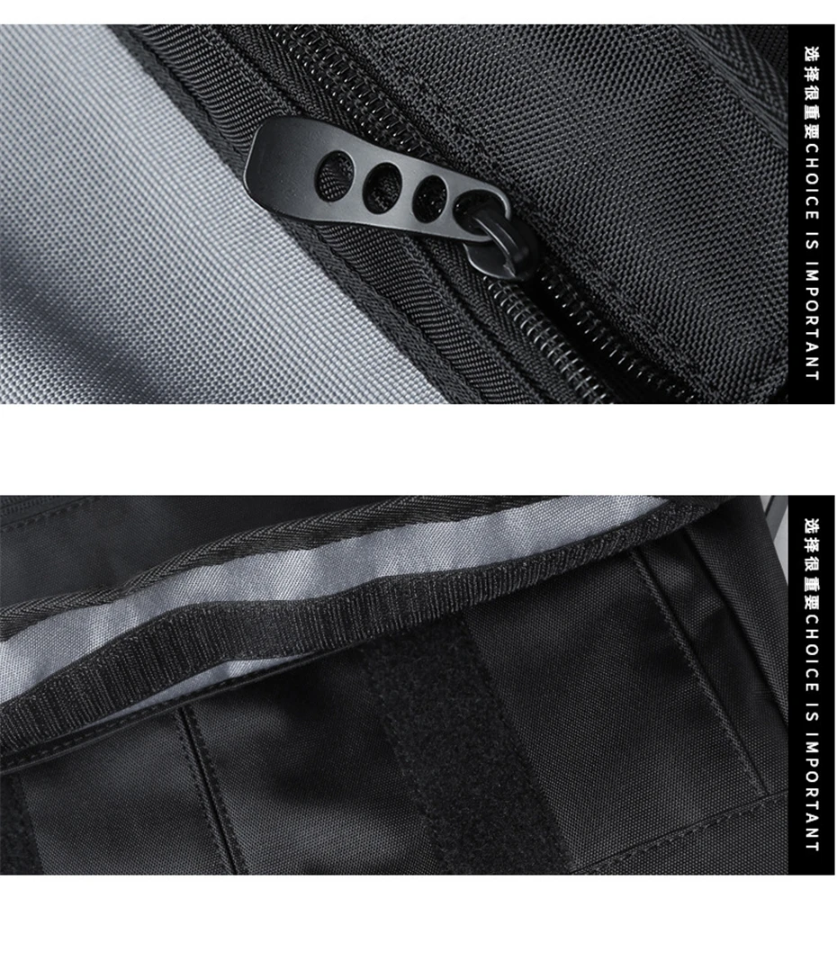 Men Messenger Bag Street Trendy Tactical Shoulder Waterproof Bags Hip Hop Streetwear Bag Oxford Bag