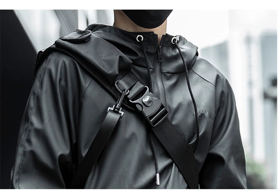 Men Messenger Bag Street Trendy Tactical Shoulder Waterproof Bags Hip Hop Streetwear Bag Oxford Bag