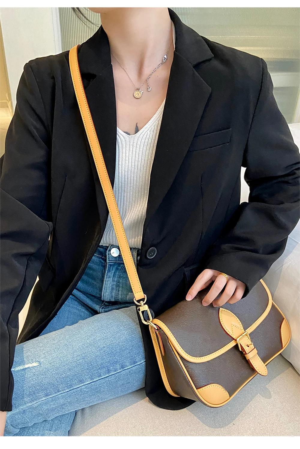 Shoulder Strap For Lv Speedy25 Diane Bag Vegetable Tanned Leather Strap Slung Bag High-end Bag Strap Bag Belt Bag Accessories