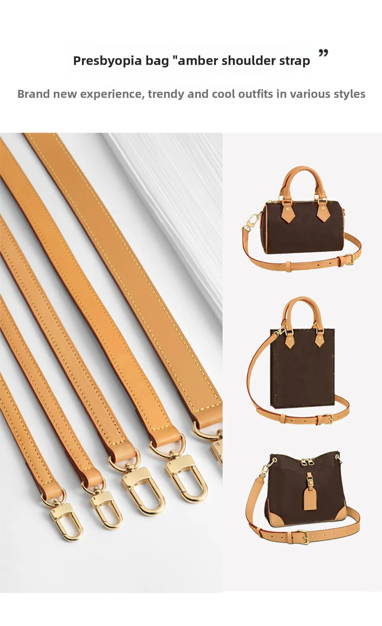 Shoulder Strap For Lv Speedy25 Diane Bag Vegetable Tanned Leather Strap Slung Bag High-end Bag Strap Bag Belt Bag Accessories