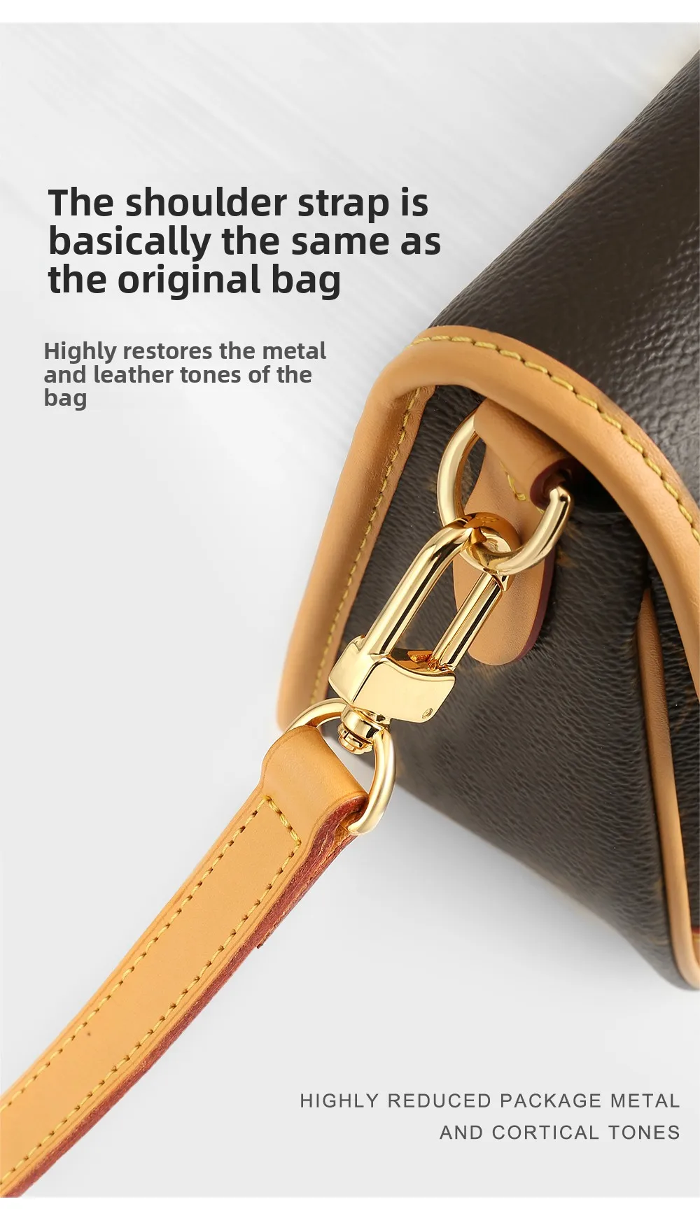 Shoulder Strap For Lv Speedy25 Diane Bag Vegetable Tanned Leather Strap Slung Bag High-end Bag Strap Bag Belt Bag Accessories