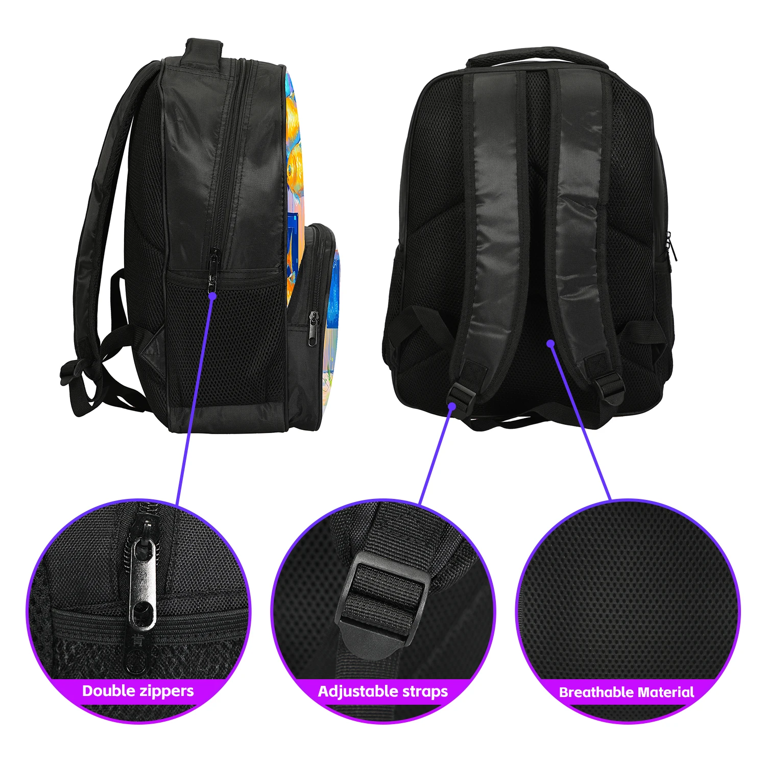 3pcs Set M-Mbappes School Bag Football Sports Backpack with Shoulder Bags Pencil Bags Star Player School Rucksack for Best Gift