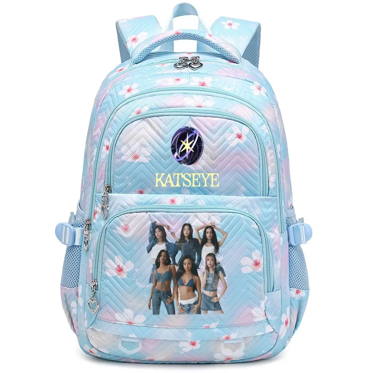 Aesthetics Style Katseye Backpacks for Girls Fashion Kpop Girl Group Katseye Korean Ulzzang Rucksack Waterproof Laptop Back Pack