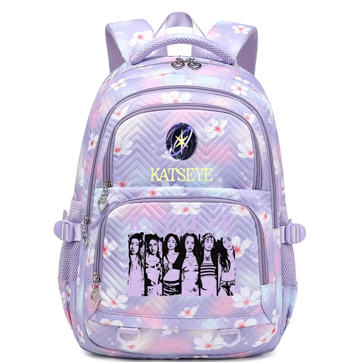 Aesthetics Style Katseye Backpacks for Girls Fashion Kpop Girl Group Katseye Korean Ulzzang Rucksack Waterproof Laptop Back Pack