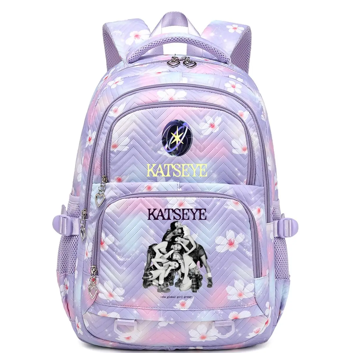 Aesthetics Style Katseye Backpacks for Girls Fashion Kpop Girl Group Katseye Korean Ulzzang Rucksack Waterproof Laptop Back Pack