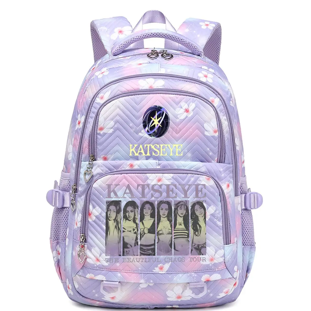 Aesthetics Style Katseye Backpacks for Girls Fashion Kpop Girl Group Katseye Korean Ulzzang Rucksack Waterproof Laptop Back Pack