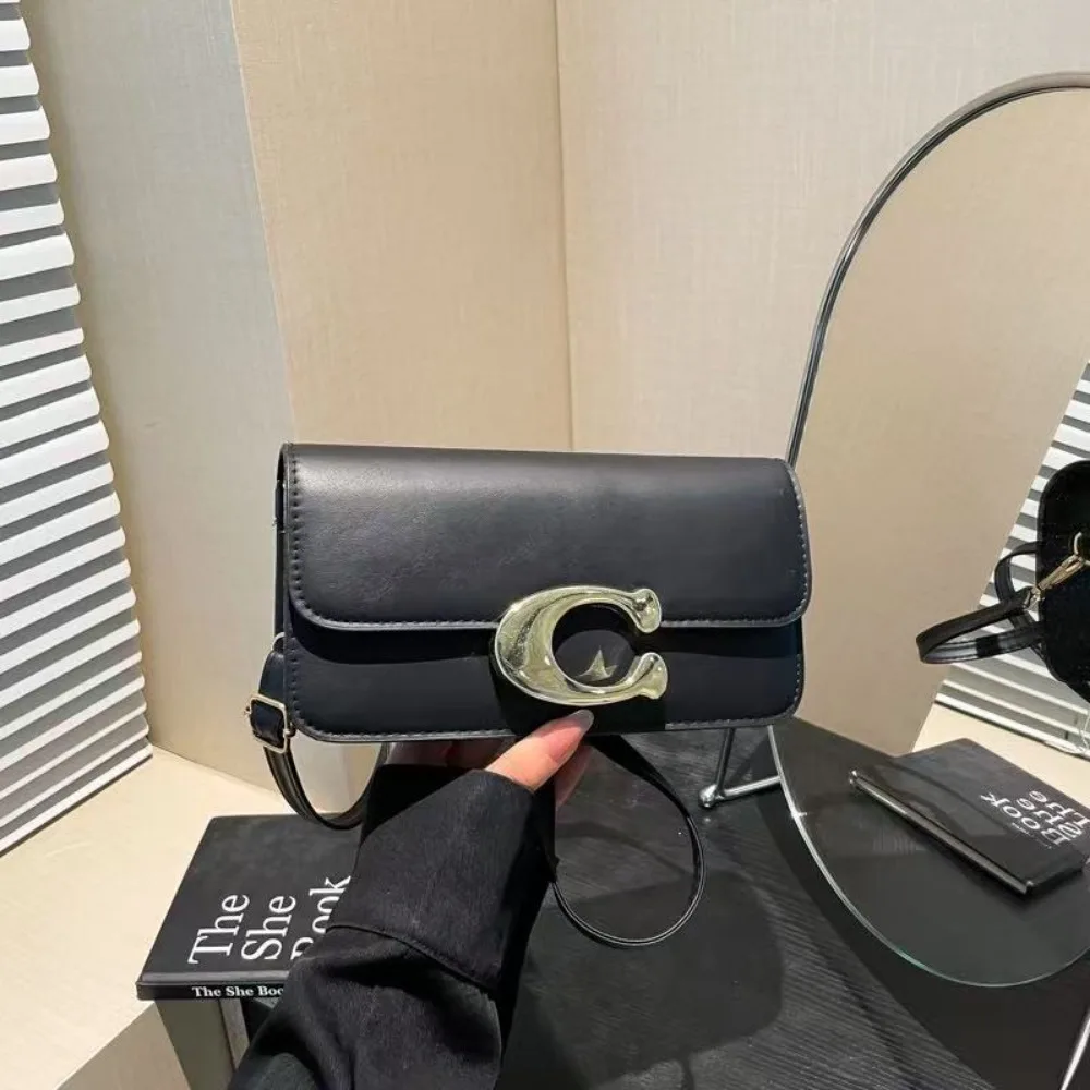 2026 European Style New niche Luxury Solid Color Tote Bag, Retro Minimalist Square Fashionable Versatile Crossbody Bag