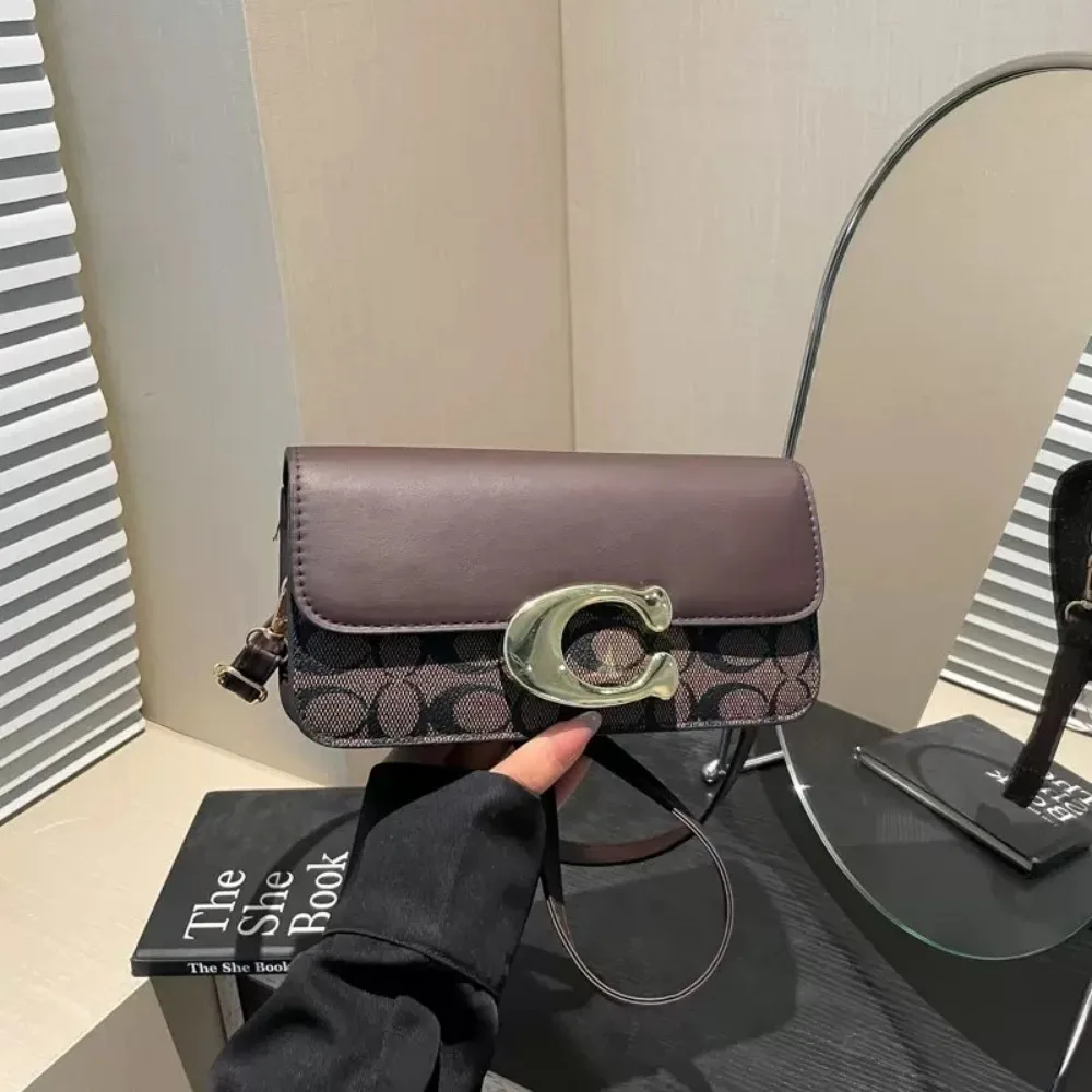2026 European Style New niche Luxury Solid Color Tote Bag, Retro Minimalist Square Fashionable Versatile Crossbody Bag