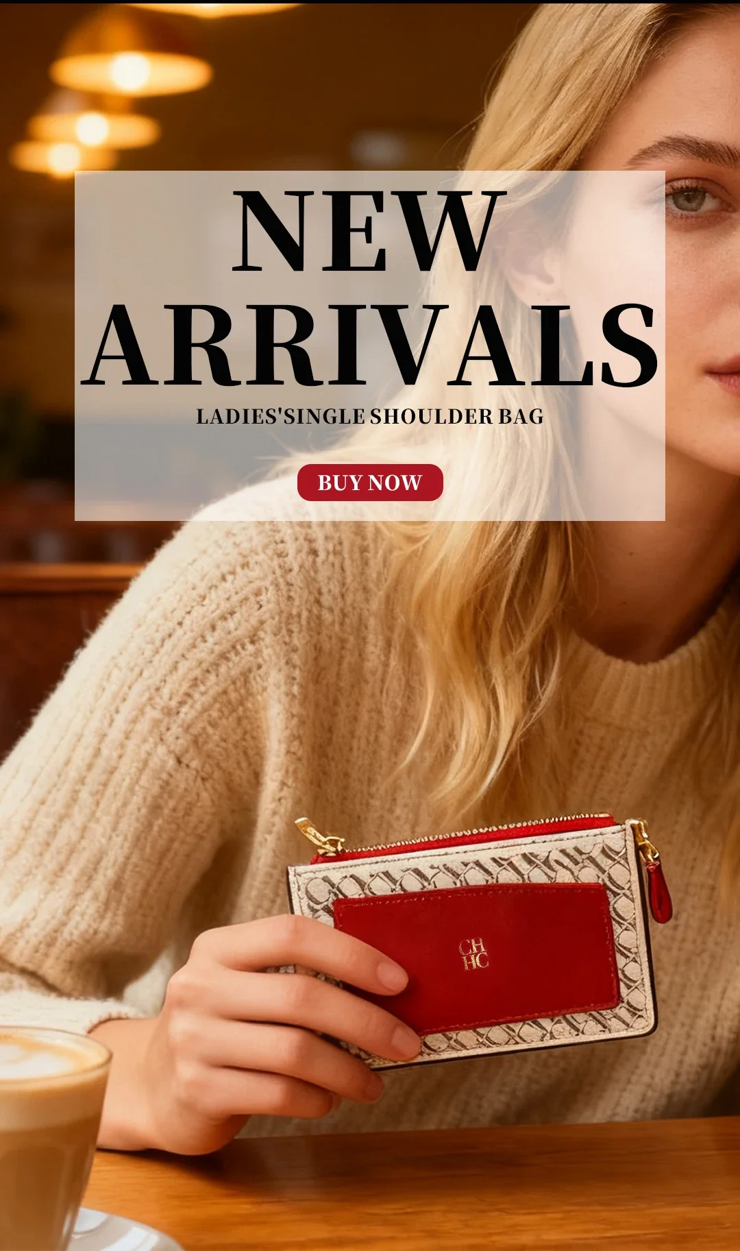 CH Embossed PU Leather Card Holder Women Zipper Coin Purse Slim ID Credit Card Wallet Small Clutch Bag