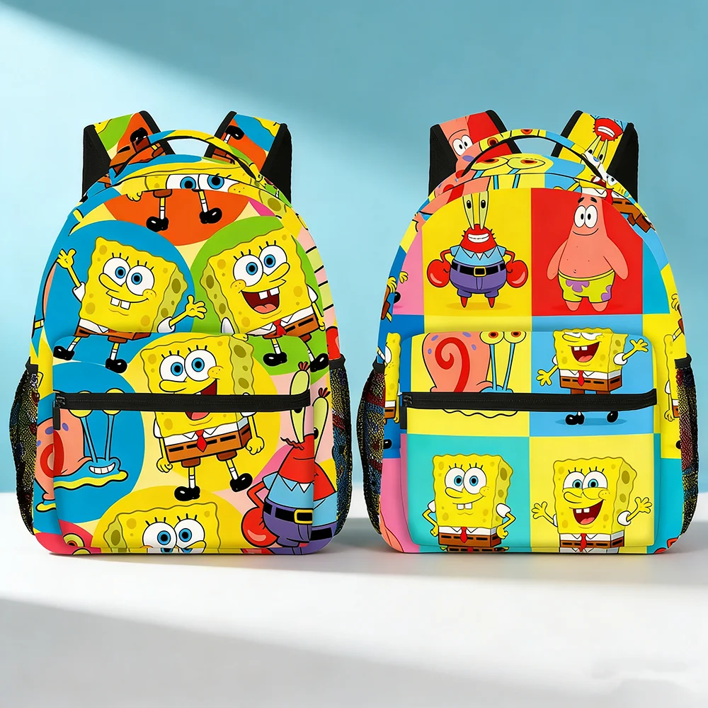 Anime SpongeBob SquarePants Backpack, Cartoon Patrick Gary Print School Bookbag, Portable Lightweight Travel Bag for Picnic