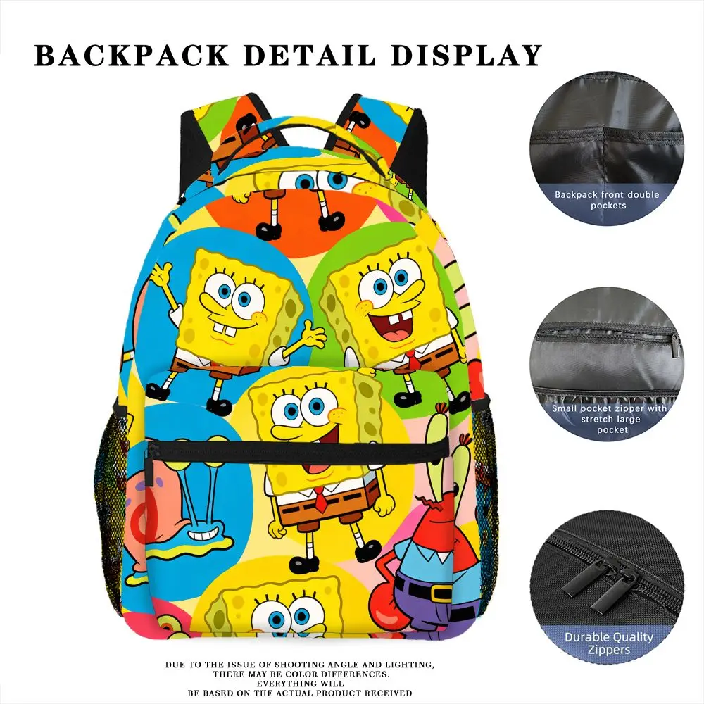 Anime SpongeBob SquarePants Backpack, Cartoon Patrick Gary Print School Bookbag, Portable Lightweight Travel Bag for Picnic