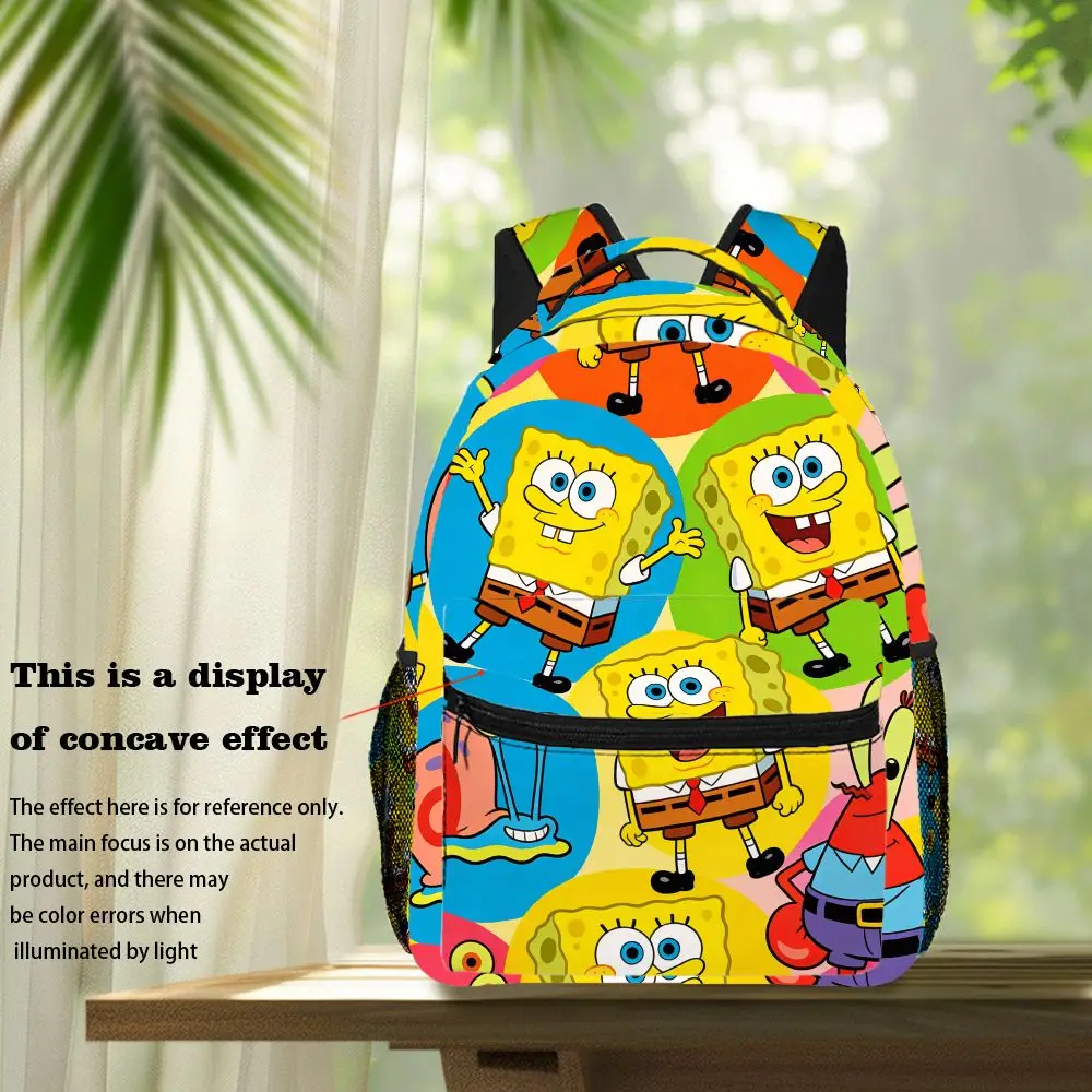 Anime SpongeBob SquarePants Backpack, Cartoon Patrick Gary Print School Bookbag, Portable Lightweight Travel Bag for Picnic