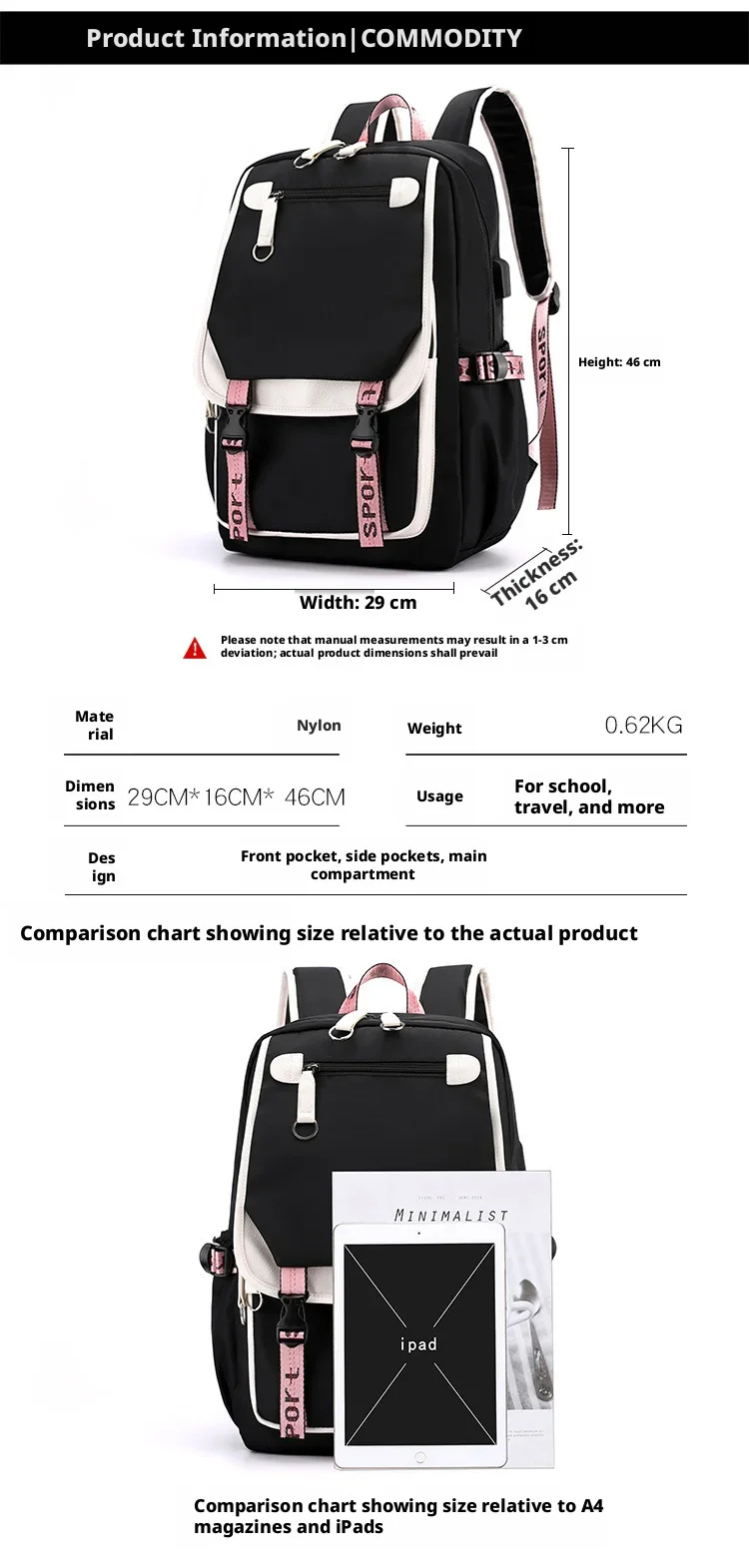 Aphmau Anime Backpack for Teenager Back To School Bookbags Fashion Trend Student Laptop Bagpack