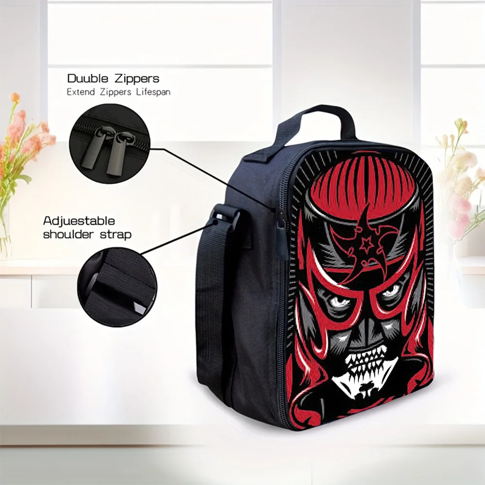 Lucha Libre Wrestler 3pcs Backpack Collection, Featuring a Spacious Casual Double-Shoulder Backpack, a Pencil Case, And a Messen