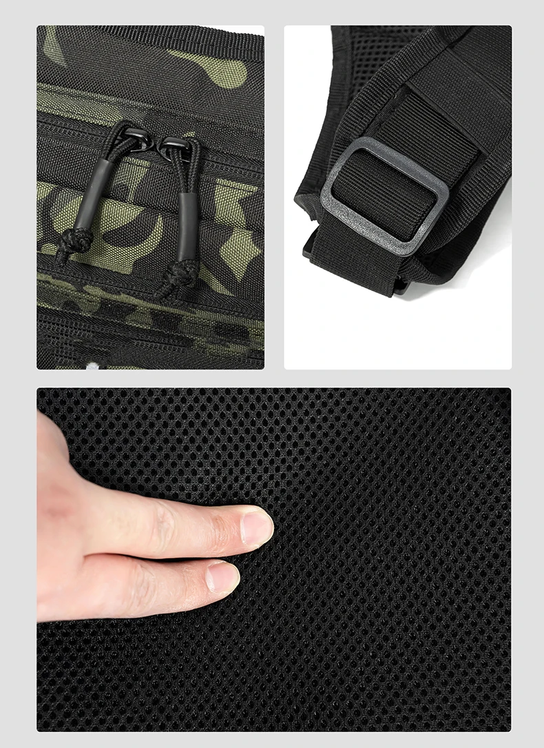 Tactical Bag Front Chest Rig Vest Backpack for Camping Hunting Bag Men Running Cycling Reflective Travel Hydration Fanny Pack