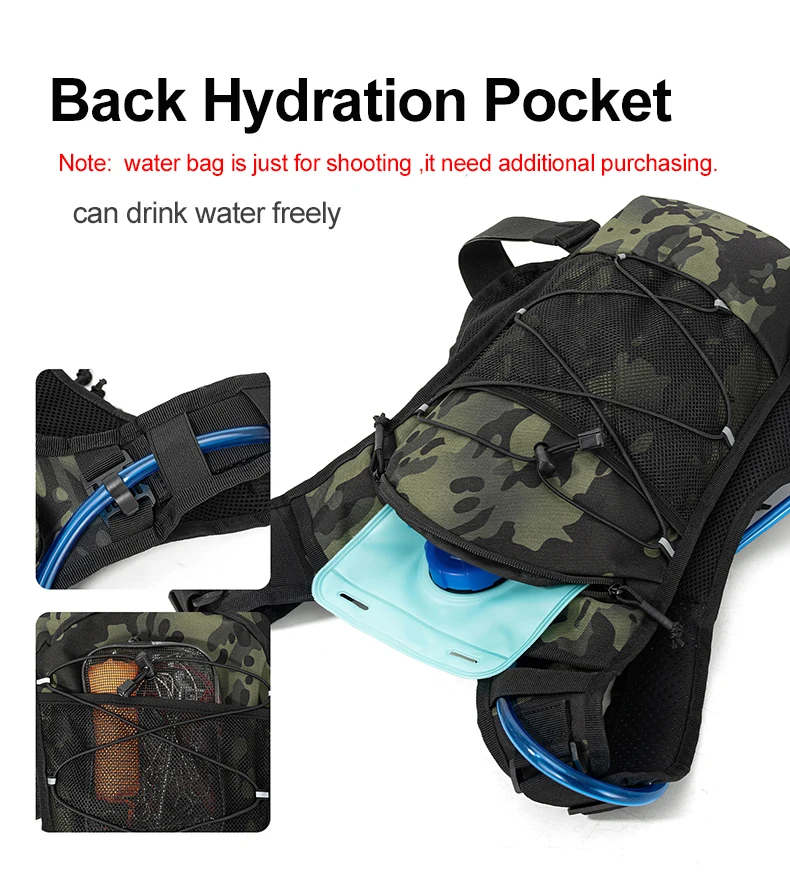 Tactical Bag Front Chest Rig Vest Backpack for Camping Hunting Bag Men Running Cycling Reflective Travel Hydration Fanny Pack