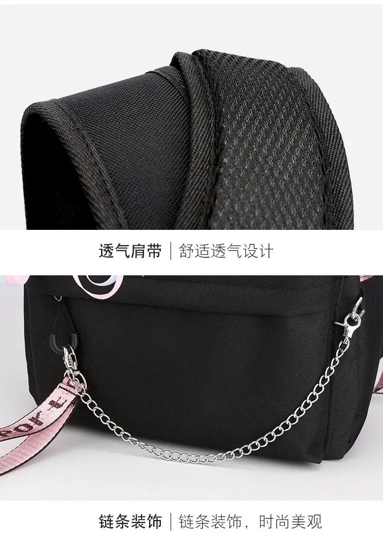 Girl Group Katseye Graphic School Backpack for Teen USB Port School Bags Women Y2K Laptop Computer Bag Student Katseye Bagpack