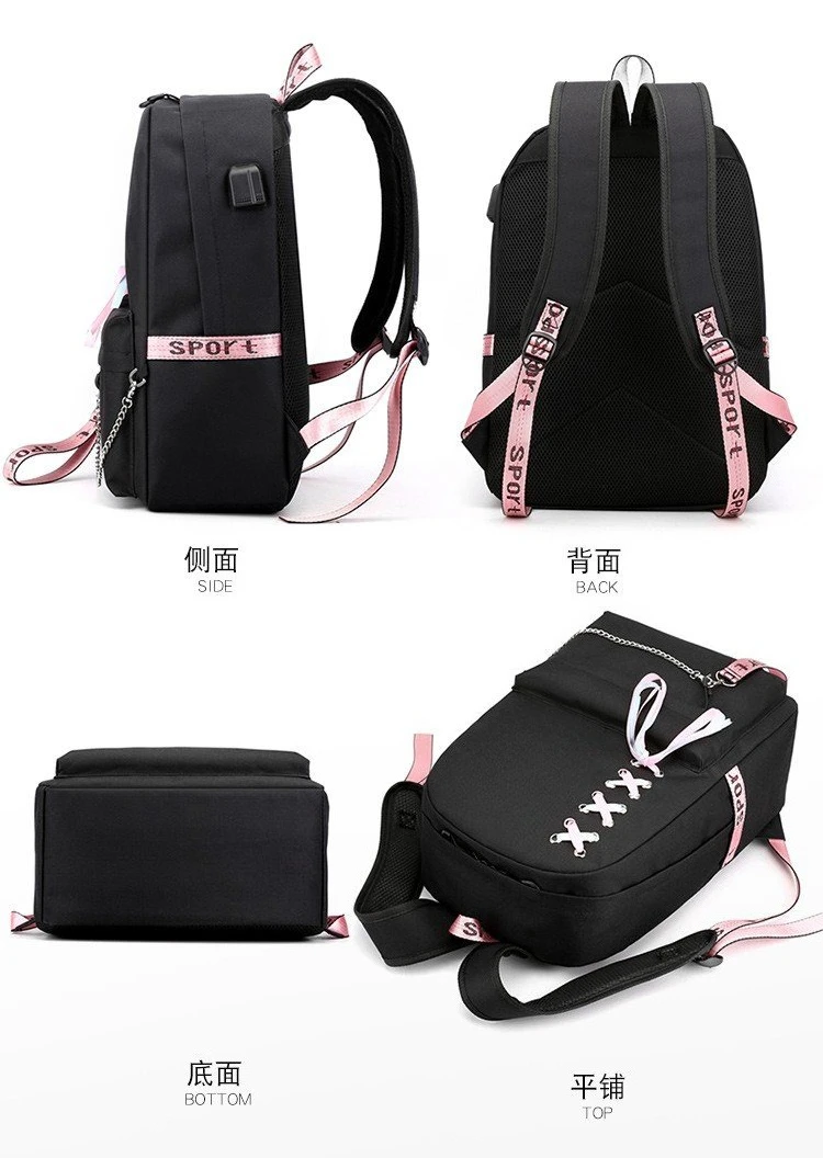 Girl Group Katseye Graphic School Backpack for Teen USB Port School Bags Women Y2K Laptop Computer Bag Student Katseye Bagpack