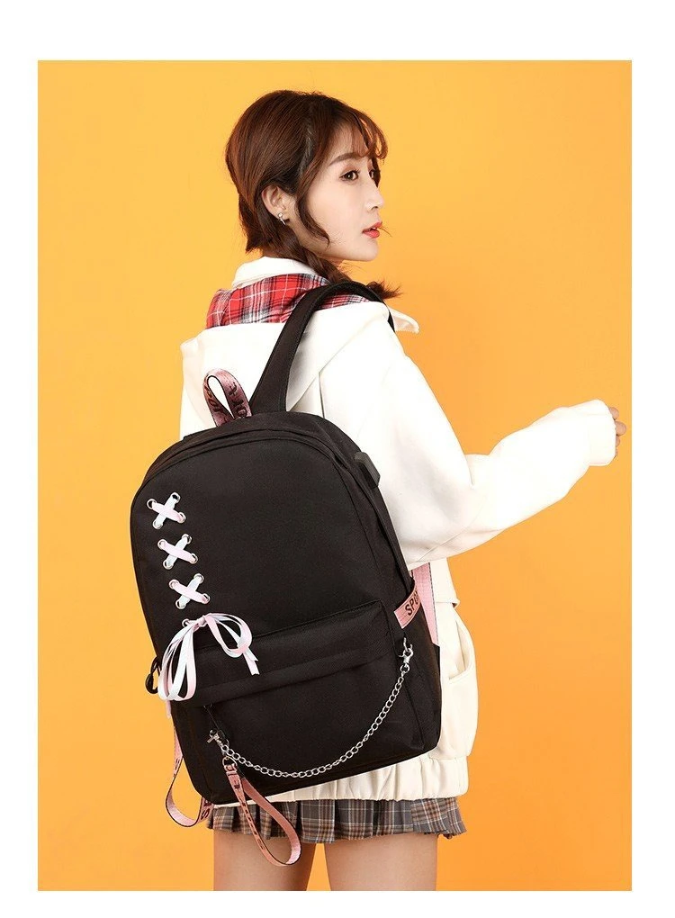 Girl Group Katseye Graphic School Backpack for Teen USB Port School Bags Women Y2K Laptop Computer Bag Student Katseye Bagpack