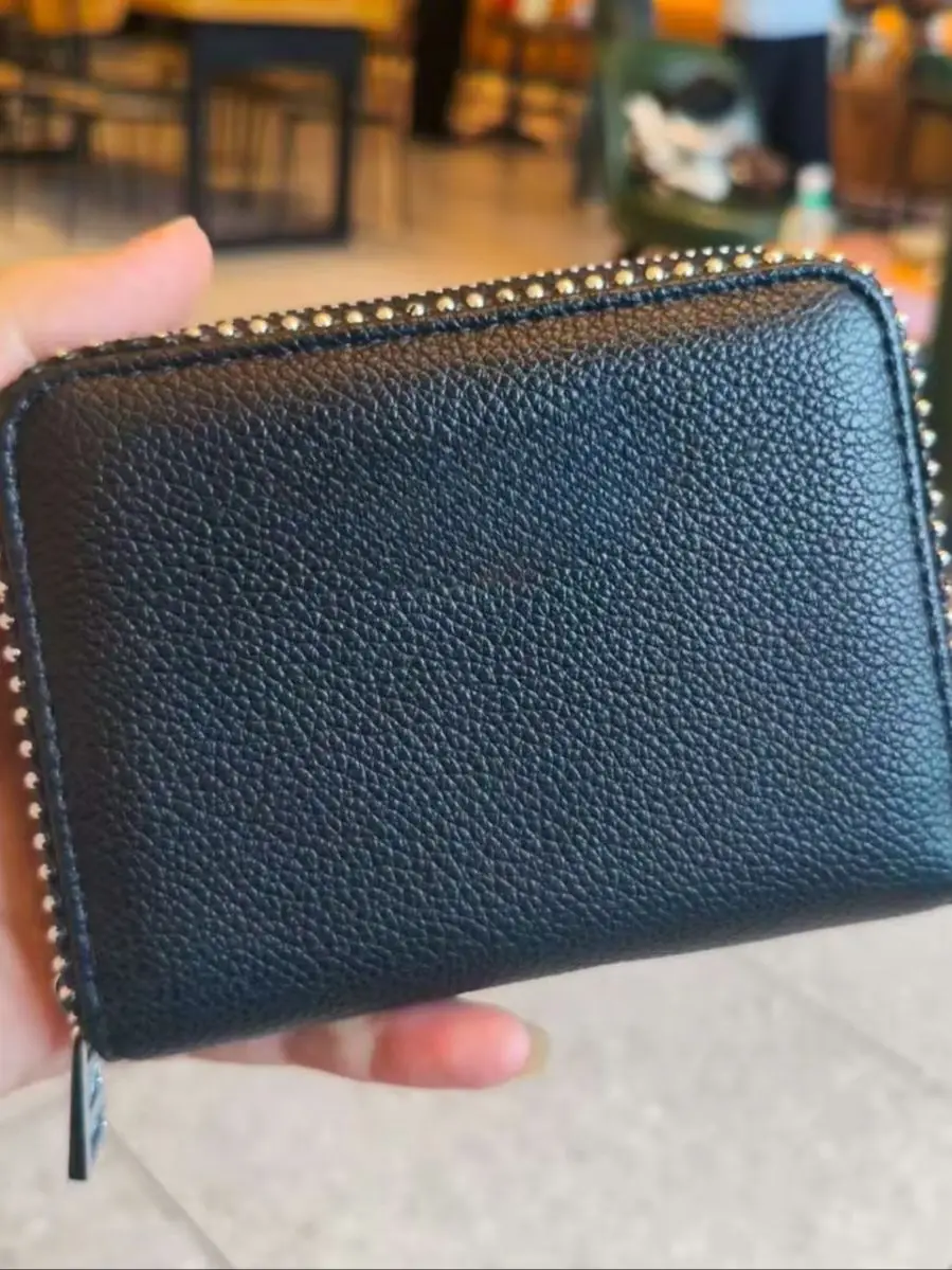 Black Wings, Hot Diamond Women's Bag, Metal Chain Bag, Wallet Card Bag, Denim.