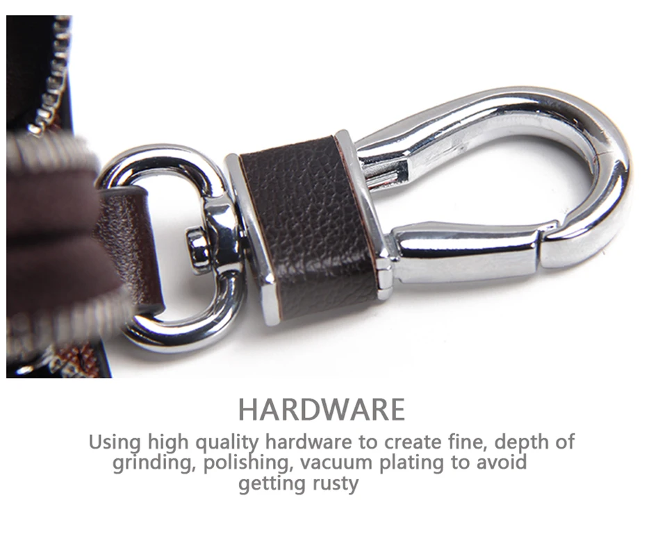 CONTACT'S Genuine Leather Car Key Wallets Fashion Key Holder Housekeeper Keys Organizer Double Zipper Keychain Case Key Pouch
