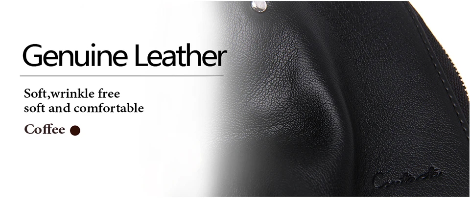 CONTACT'S Genuine Leather Car Key Wallets Fashion Key Holder Housekeeper Keys Organizer Double Zipper Keychain Case Key Pouch