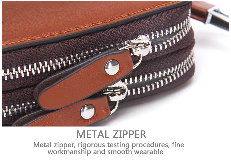 CONTACT'S Genuine Leather Car Key Wallets Fashion Key Holder Housekeeper Keys Organizer Double Zipper Keychain Case Key Pouch