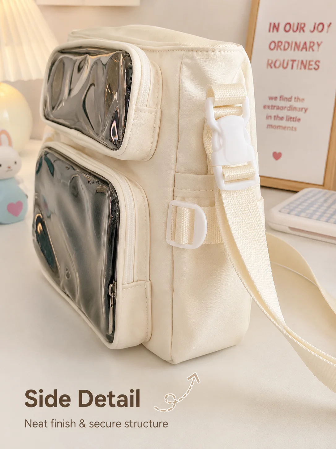 College Ita Bag Transparent Crossbody Shoulder Bag Large Capacity Messenger Bag for School Cute Anime Accessories