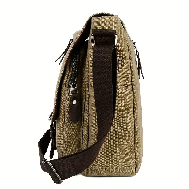 Retro Canvas Messenger Bag for Men Large Laptop Bag Casual Crossbody Bag for Hanging Out Daily Commute, School Bags College Bags