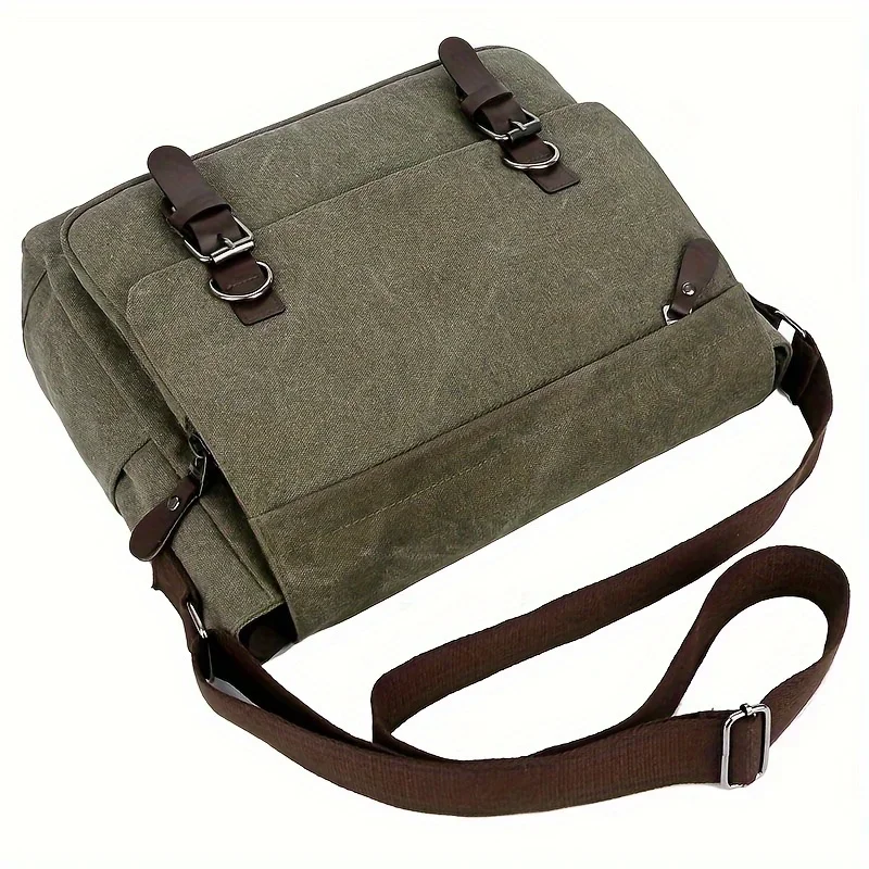 Retro Canvas Messenger Bag for Men Large Laptop Bag Casual Crossbody Bag for Hanging Out Daily Commute, School Bags College Bags
