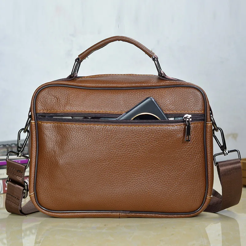 Hot Fashion Men Messenger Bags Genuine Leather Handbags for Man Luxury Brand Male Crossbody Bag for Mini Pad Boy Shoulder Bag