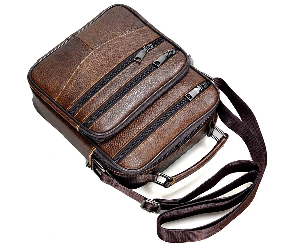 Hot Fashion Men Messenger Bags Genuine Leather Handbags for Man Luxury Brand Male Crossbody Bag for Mini Pad Boy Shoulder Bag