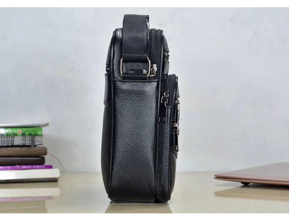 Hot Fashion Men Messenger Bags Genuine Leather Handbags for Man Luxury Brand Male Crossbody Bag for Mini Pad Boy Shoulder Bag