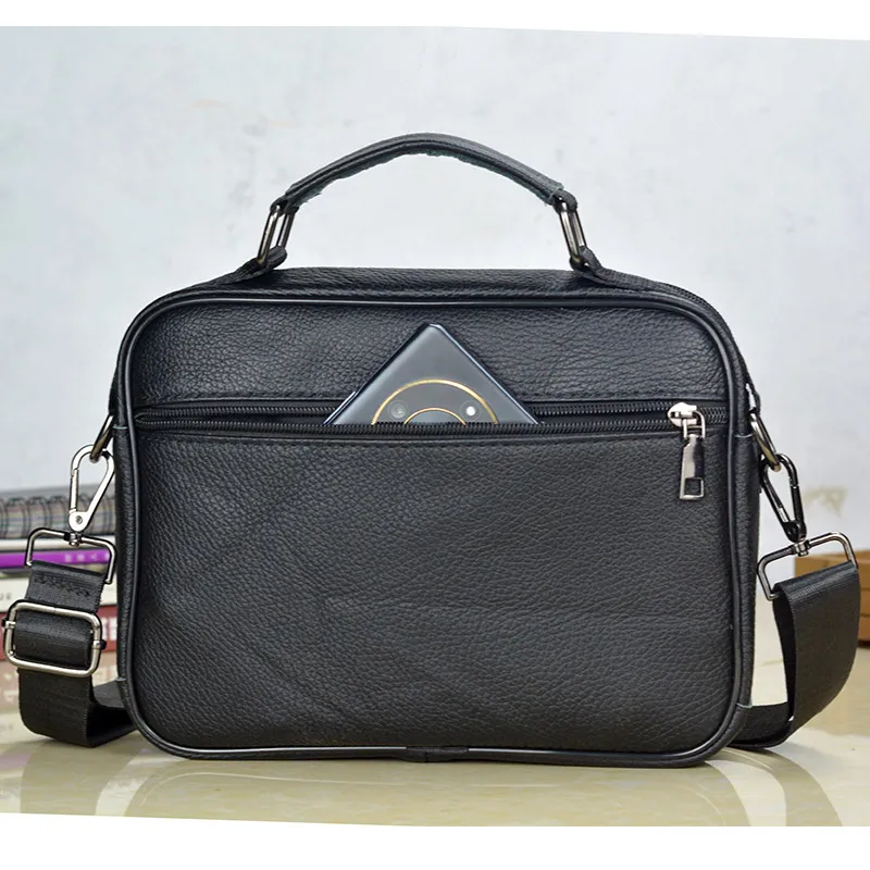 Hot Fashion Men Messenger Bags Genuine Leather Handbags for Man Luxury Brand Male Crossbody Bag for Mini Pad Boy Shoulder Bag