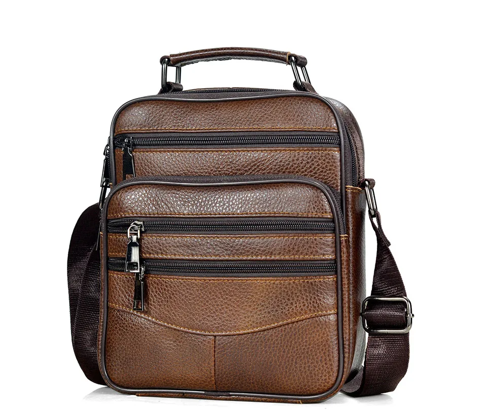 Hot Fashion Men Messenger Bags Genuine Leather Handbags for Man Luxury Brand Male Crossbody Bag for Mini Pad Boy Shoulder Bag