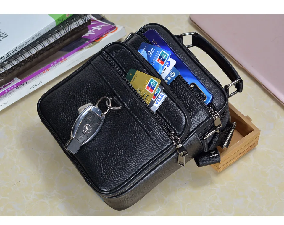 Hot Fashion Men Messenger Bags Genuine Leather Handbags for Man Luxury Brand Male Crossbody Bag for Mini Pad Boy Shoulder Bag