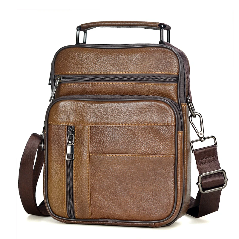 Hot Fashion Men Messenger Bags Genuine Leather Handbags for Man Luxury Brand Male Crossbody Bag for Mini Pad Boy Shoulder Bag