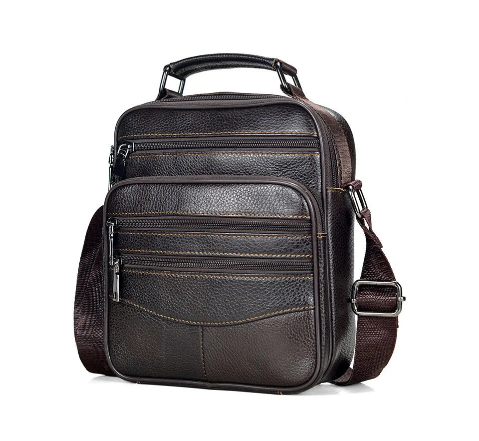 Hot Fashion Men Messenger Bags Genuine Leather Handbags for Man Luxury Brand Male Crossbody Bag for Mini Pad Boy Shoulder Bag