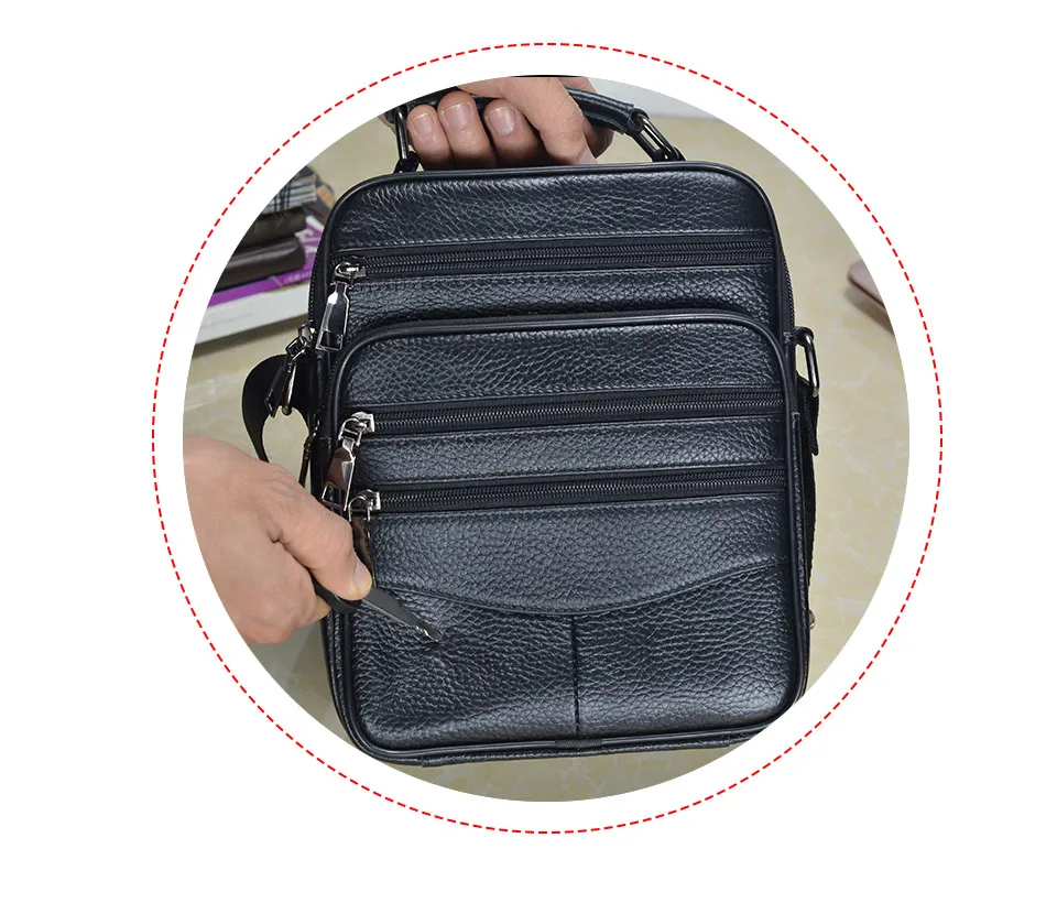 Hot Fashion Men Messenger Bags Genuine Leather Handbags for Man Luxury Brand Male Crossbody Bag for Mini Pad Boy Shoulder Bag