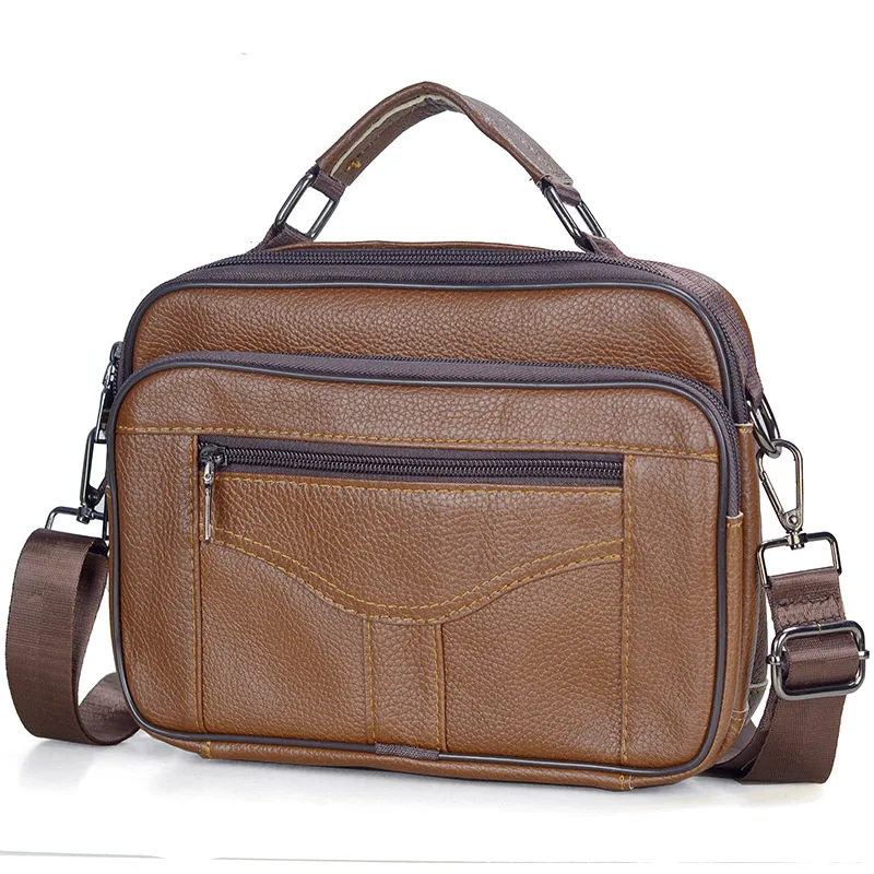 Hot Fashion Men Messenger Bags Genuine Leather Handbags for Man Luxury Brand Male Crossbody Bag for Mini Pad Boy Shoulder Bag