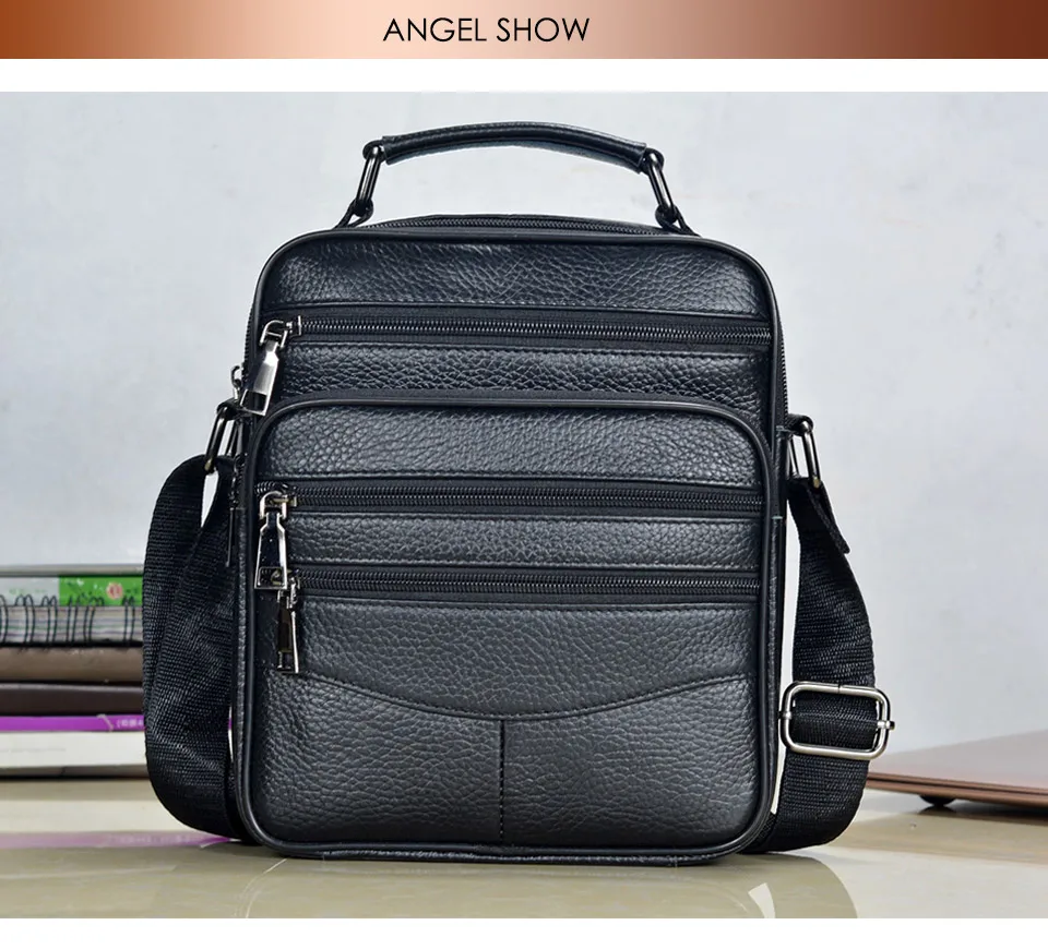 Hot Fashion Men Messenger Bags Genuine Leather Handbags for Man Luxury Brand Male Crossbody Bag for Mini Pad Boy Shoulder Bag