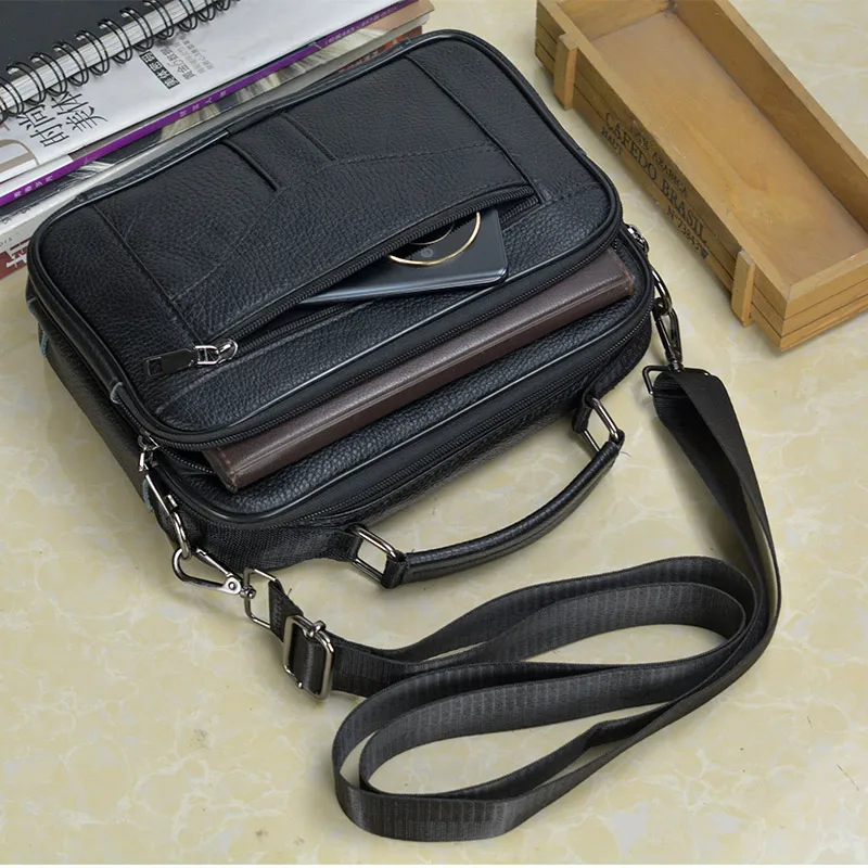 Hot Fashion Men Messenger Bags Genuine Leather Handbags for Man Luxury Brand Male Crossbody Bag for Mini Pad Boy Shoulder Bag